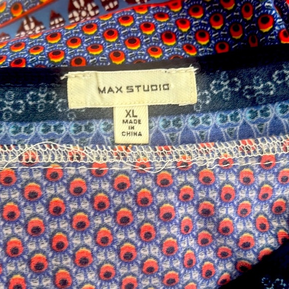 Max Studio Blue and Orange Halter Sundress - Picture 3 of 6